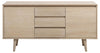 Comoda din lemn si furnir, cu 3 sertare si 2 usi Nagano Stejar Deschis, l150xA40xH75 cm