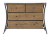 Comoda din lemn si metal, cu 4 sertare Glasgow Natural / Grafit, l122xA49xH85 cm (1)
