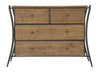 Comoda din lemn si metal, cu 4 sertare Glasgow Natural / Grafit, l122xA49xH85 cm (1)