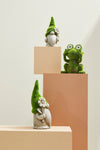 Decoratiune de gradina, din magnesia, Garden Gnome Gri / Verde, L8xl8xH18 cm (2)