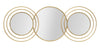 Decoratiune metalica de perete cu oglinda, Triply Round Auriu, l79xA2,5xH30 cm