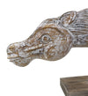 Decoratiune din lemn de albasia, Ethnic Horse Head Natural, L70xl10xH45 cm (1)