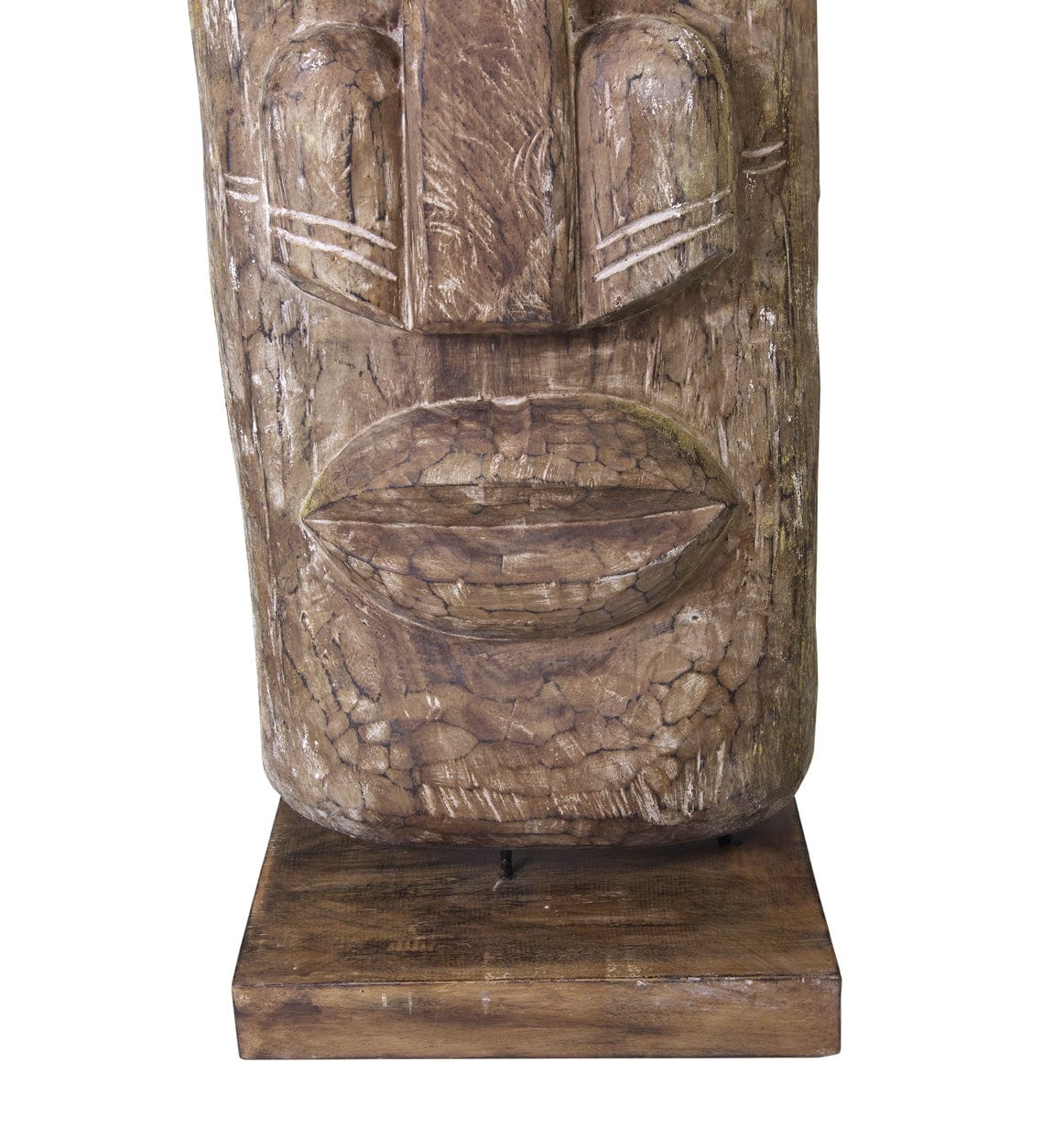 Decoratiune din lemn de tec, Large Totem Natural, L40xl40xH200 cm (1)