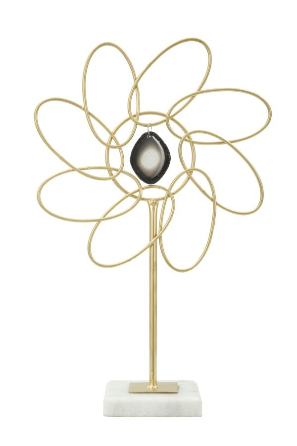 Decoratiune metalica Glam Daisy Auriu, l24xA10xH37,5 cm