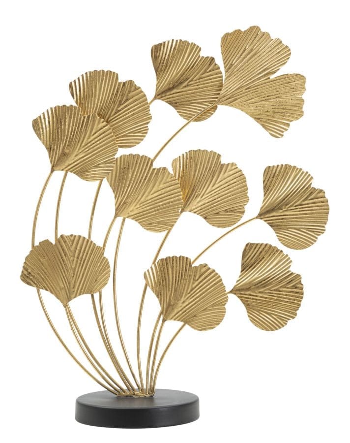 Decoratiune metalica Wind Leaves Auriu / Negru, l35,5xA14xH43 cm (1)