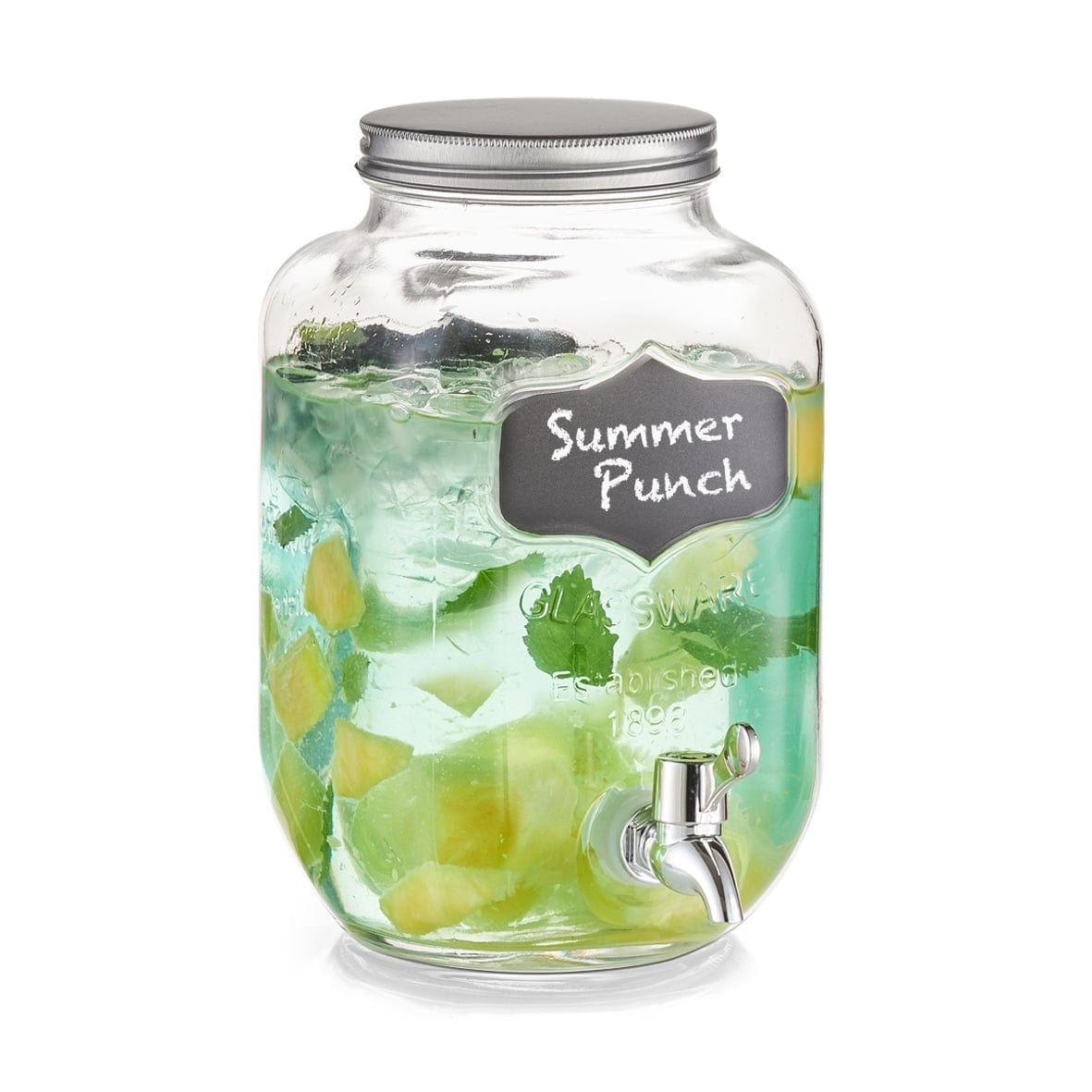 Set dispenser bauturi cu suport metalic Summer Punch, 3,8 L, L16,5xl16,5xH19 cm (3)