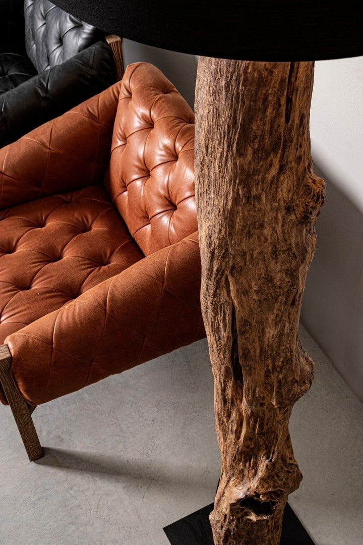 Fotoliu fix tapitat cu piele ecologica si picioare din lemn Harrison Maro, l83,5xA81,5xH76 cm (2)