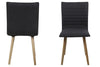 Set 2 scaune tapitate cu stofa, cu picioare din lemn Karla Dark Grey / Oak, l43xA55,5xH88 cm (1)