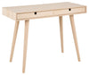 Masa de birou din furnir si lemn, cu 2 sertare, Century Stejar Deschis, L100xl45xH74 cm