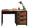 Masa de birou din lemn de pin si MDF cu 3 sertare, pentru copii Alex Natural / Negru, L130xl60xH75 cm