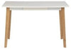 Masa de birou din MDF si lemn, cu 1 sertar, Raven Alb / Natural, L117xl58xH75,5 cm