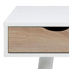 Masa de birou din MDF si metal, cu 3 sertare, Neptun Alb / Stejar Sonoma, L110xl50xH77,1 cm (9)