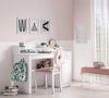 Masa de birou din pal, cu 1 usa si 2 sertare pentru tineret Selena Pink Alb / Roz, L120xl52xH75 cm (1)