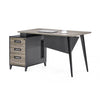 Masa de birou din pal si metal, cu 3 sertare Business Grafit, L140xl70xH75 cm
