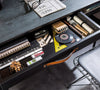 Masa de birou din pal si metal, pentru tineret Dark Metal Black / Graphite, L114xl62xH80 cm (1)