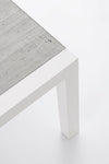 Masa de cafea pentru gradina / terasa, din aluminiu si ceramica, Kledi Rectangle Gri / Alb, L120xl70xH43 cm (5)