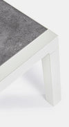 Masa de cafea pentru gradina / terasa din ceramica si aluminiu, Kledi Gri / Alb, L120xl70xH43 cm (4)