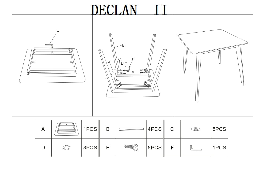 Masa din MDF si lemn de fag, Decker II Alb / Fag, L80xl80xH75 cm (3)