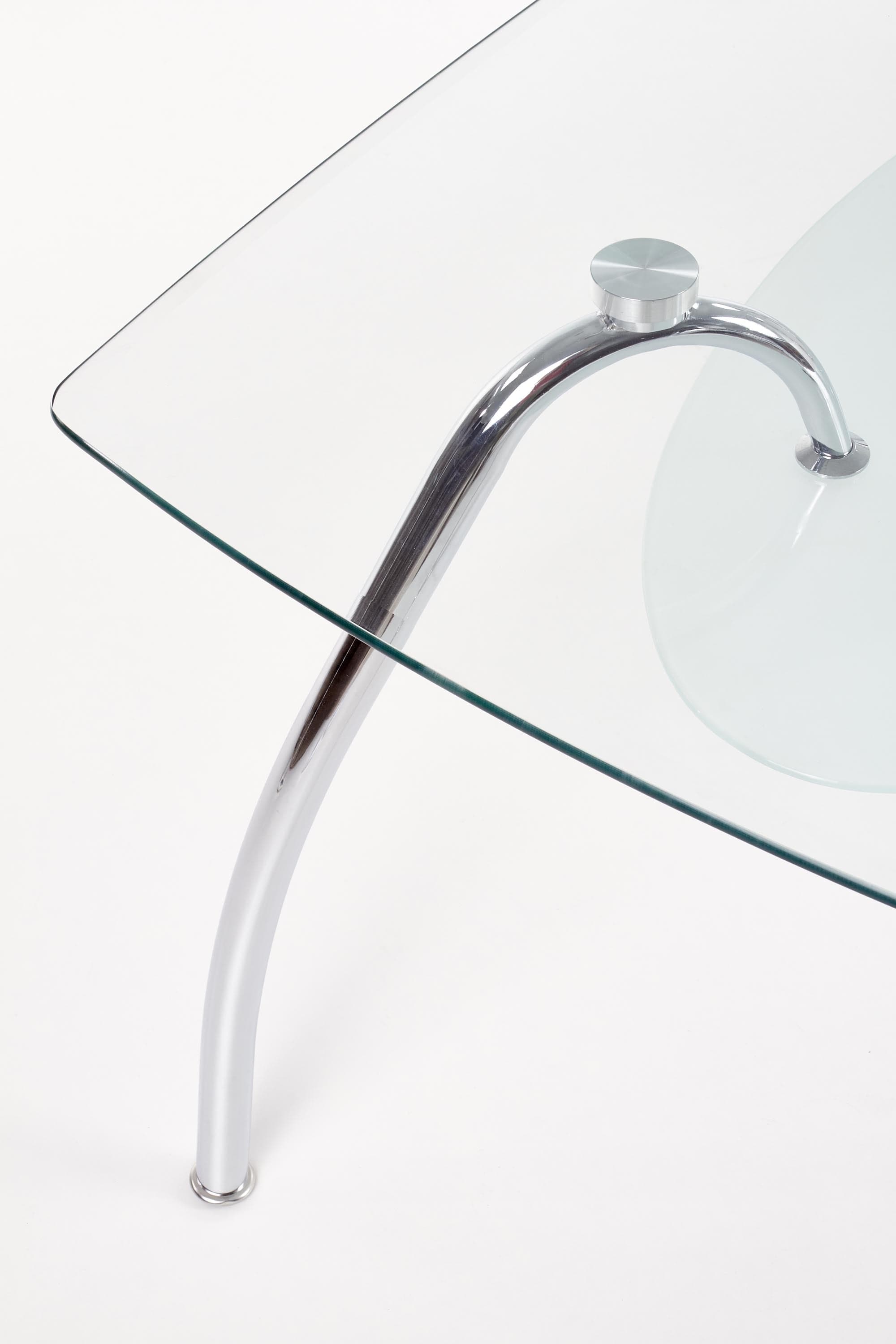 Masa din sticla si metal Crevan Bis Transparent / Chrome, L125xl75xH75 cm (4)