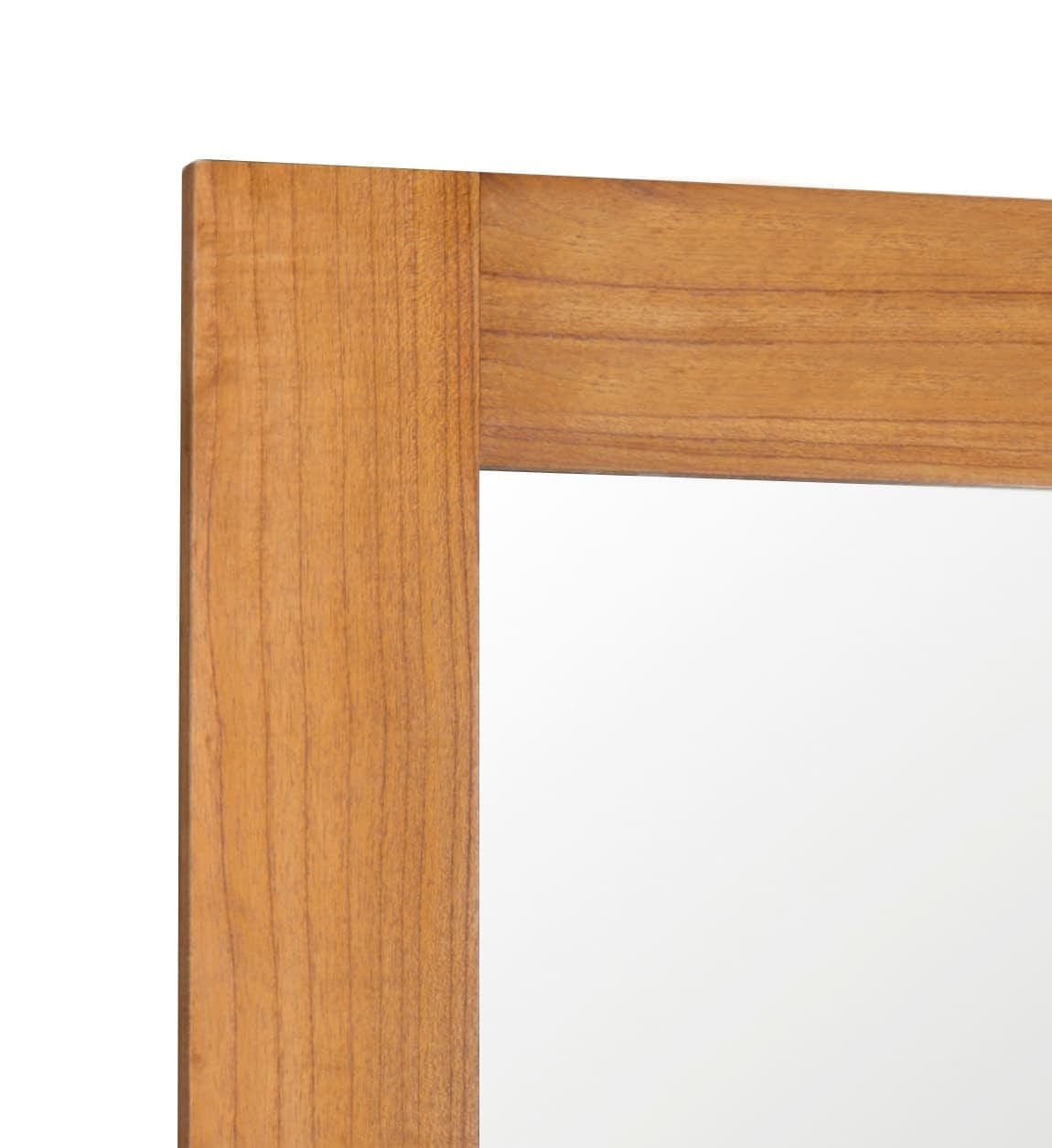 Oglinda decorativa cu rama din lemn si furnir, Madhu Natural, l80xH100 cm (1)