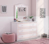 Oglinda decorativa cu rama din pal Selena Pink Alb / Roz, l73xH90 cm (2)