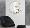 Oglinda decorativa cu rama metalica, Flower Auriu, l75xH72 cm (1)
