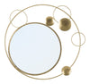 Oglinda decorativa cu rama metalica, Planet Auriu, l90xH83 cm