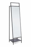 Oglinda decorativa de podea din metal si MDF, cu raft si cuier, Ekbal, l46xA39xH181,5 cm (1)