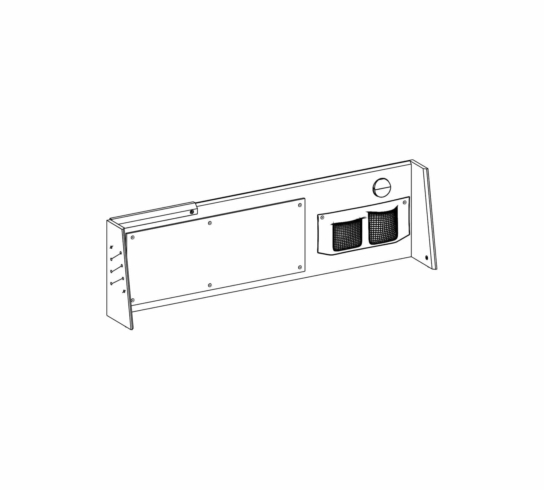 Panou multifunctional cu Memo Board si USB, Duo Natur / Alb, l138xA21xH40 cm (4)