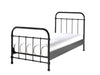 Set Mobila dormitor din lemn de pin si MDF cu pat metalic, pentru copii 3 piese New York Negru / Natural, 200 x 90 cm (1)