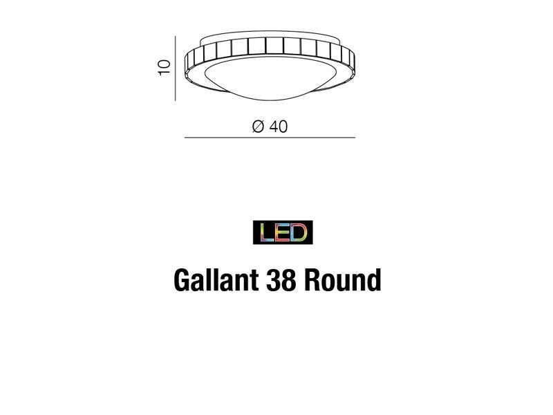 Plafoniera Gallant 38 Round Crom, AZ1592 (4)