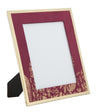 Rama foto decorativa din MDF si metal Glam Large Bordeaux / Auriu, 28 x 33,5 cm