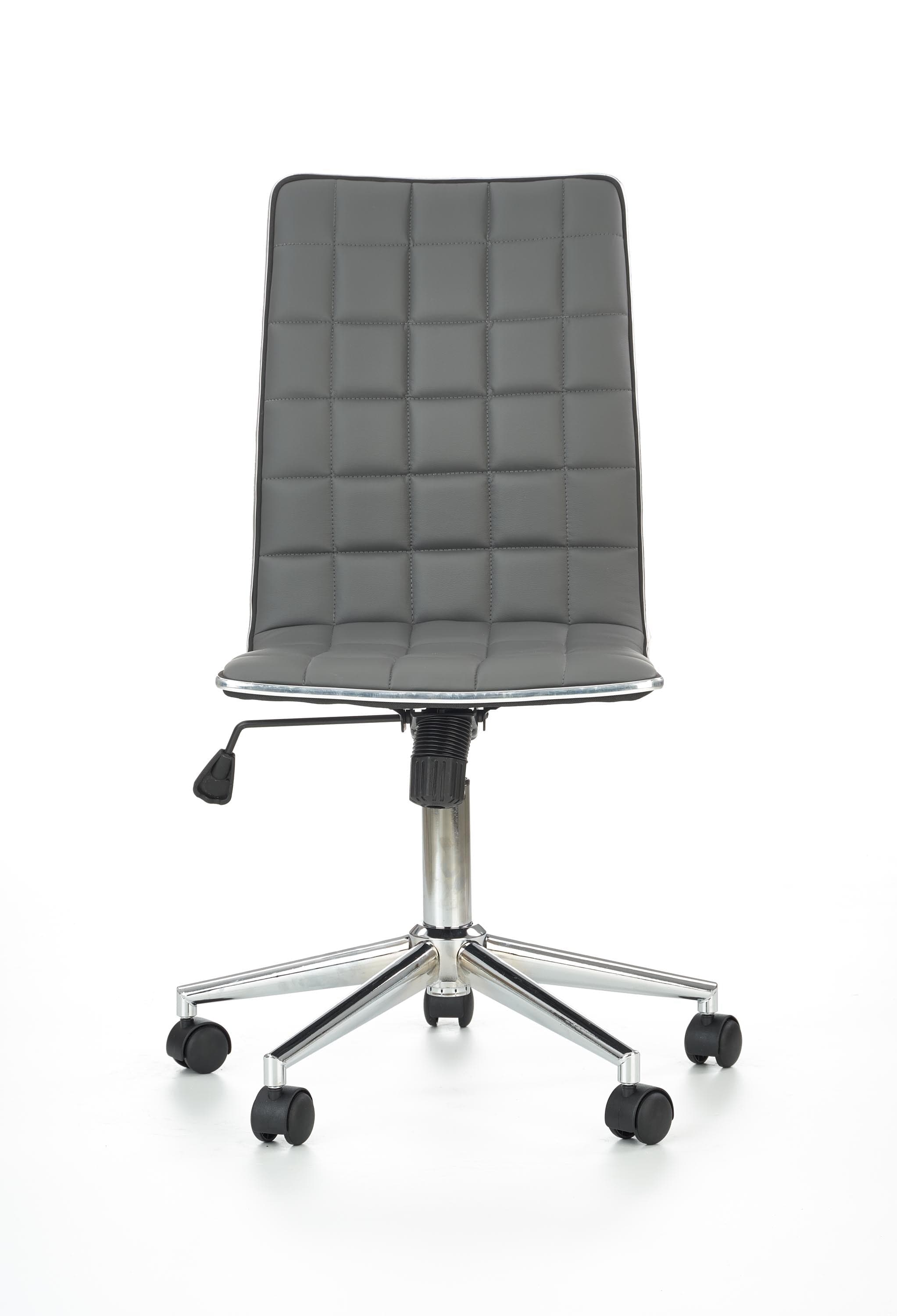 Scaun de birou ergonomic, tapitat cu piele ecologica Tyrell Gri, l44xA46xH97-107 cm (1)