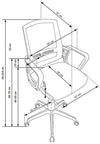 Scaun de birou ergonomic tapitat cu stofa Ashkon Negru / Alb / Gri, l55xA57xH94-104 cm (2)