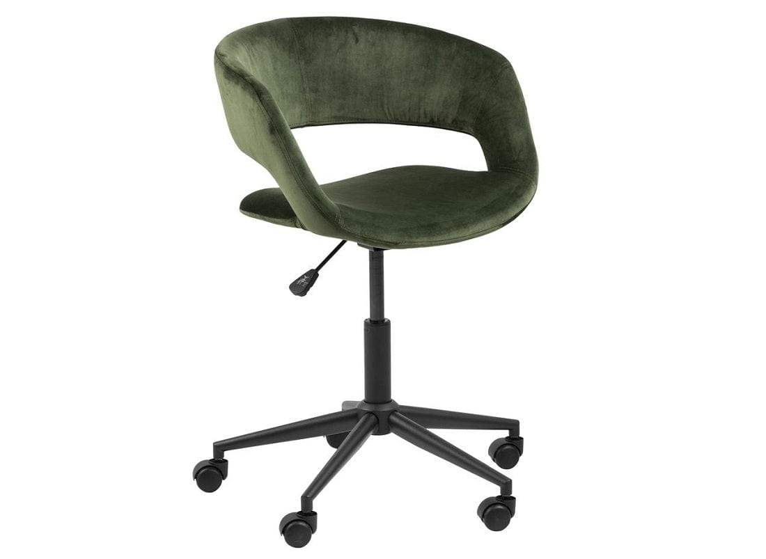 Scaun de birou ergonomic, tapitat cu stofa Grace Velvet Verde, l56xA54xH87 cm
