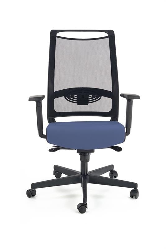 Scaun de birou ergonomic tapitat cu stofa, Giovani Albastru / Negru, l71xA68xH106-119 cm (1)