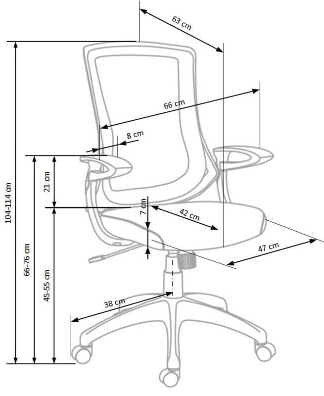 Scaun de birou ergonomic tapitat cu stofa Ignus Gri / Gri deschis, l66xA63xH104-114 cm (2)