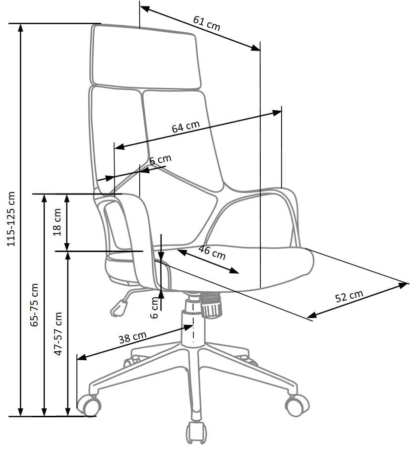 Scaun de birou ergonomic tapitat cu stofa Voyd Albastru / Negru, l64xA61xH115-125 cm (2)