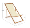 Scaun pliabil pentru terasa / plaja, din lemn de salcam si material textil, Noemi Crem / Natural, l60xA106xH88 cm (1)