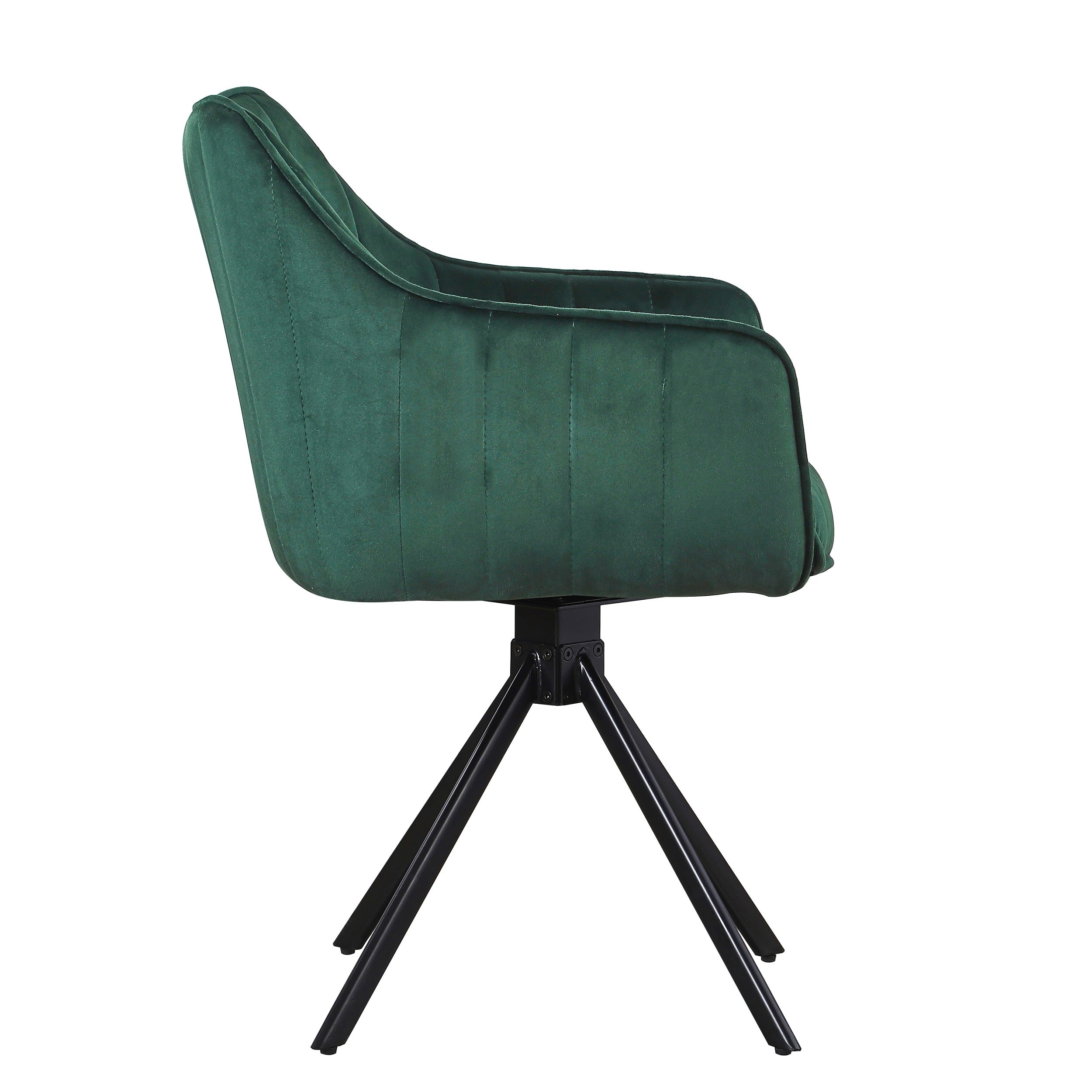 Scaun rotativ tapitat cu stofa si picioare metalice, Alexandro Velvet Verde / Negru, l45xA59xH86 cm (13)