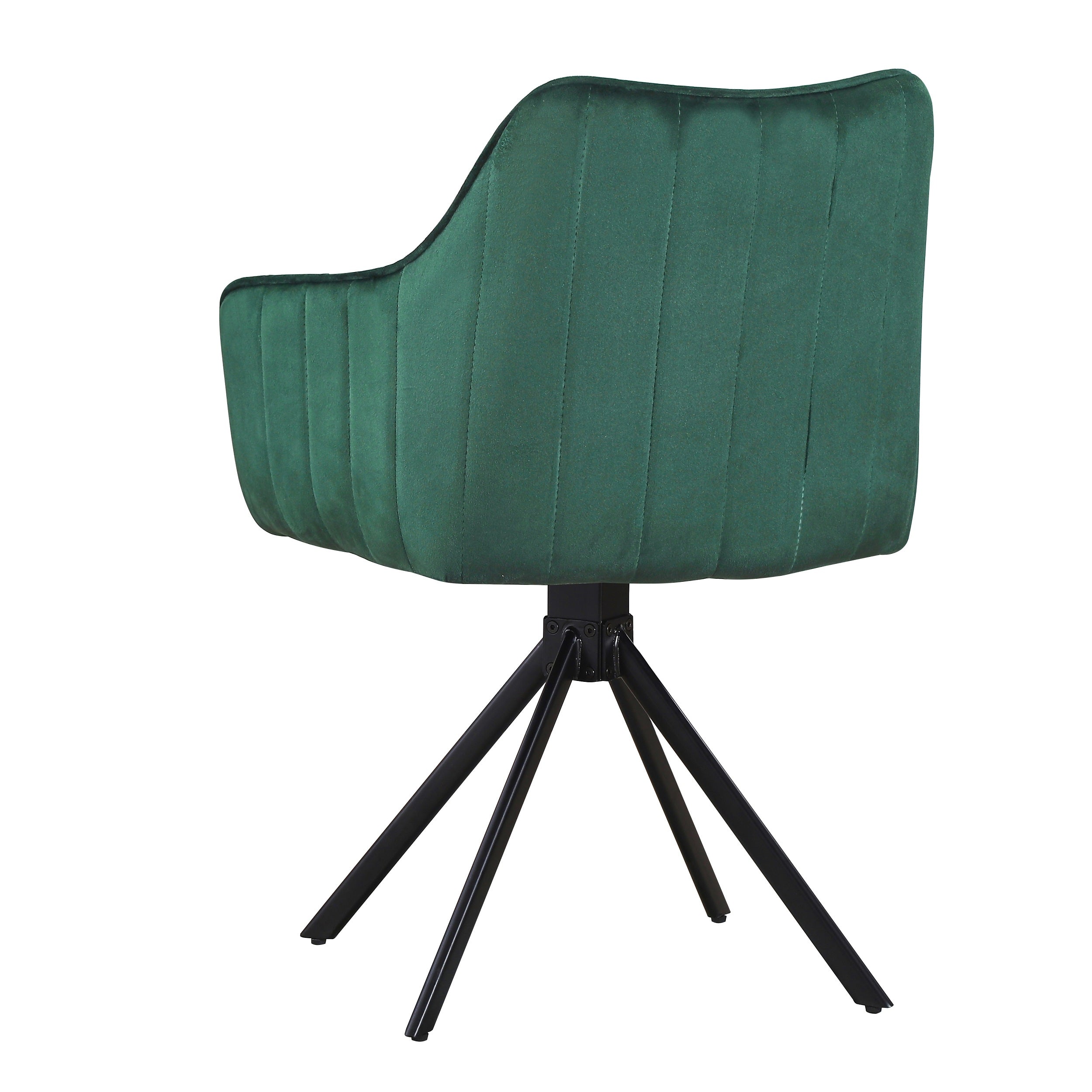 Scaun rotativ tapitat cu stofa si picioare metalice, Alexandro Velvet Verde / Negru, l45xA59xH86 cm (8)