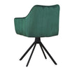 Scaun rotativ tapitat cu stofa si picioare metalice, Alexandro Velvet Verde / Negru, l45xA59xH86 cm (8)
