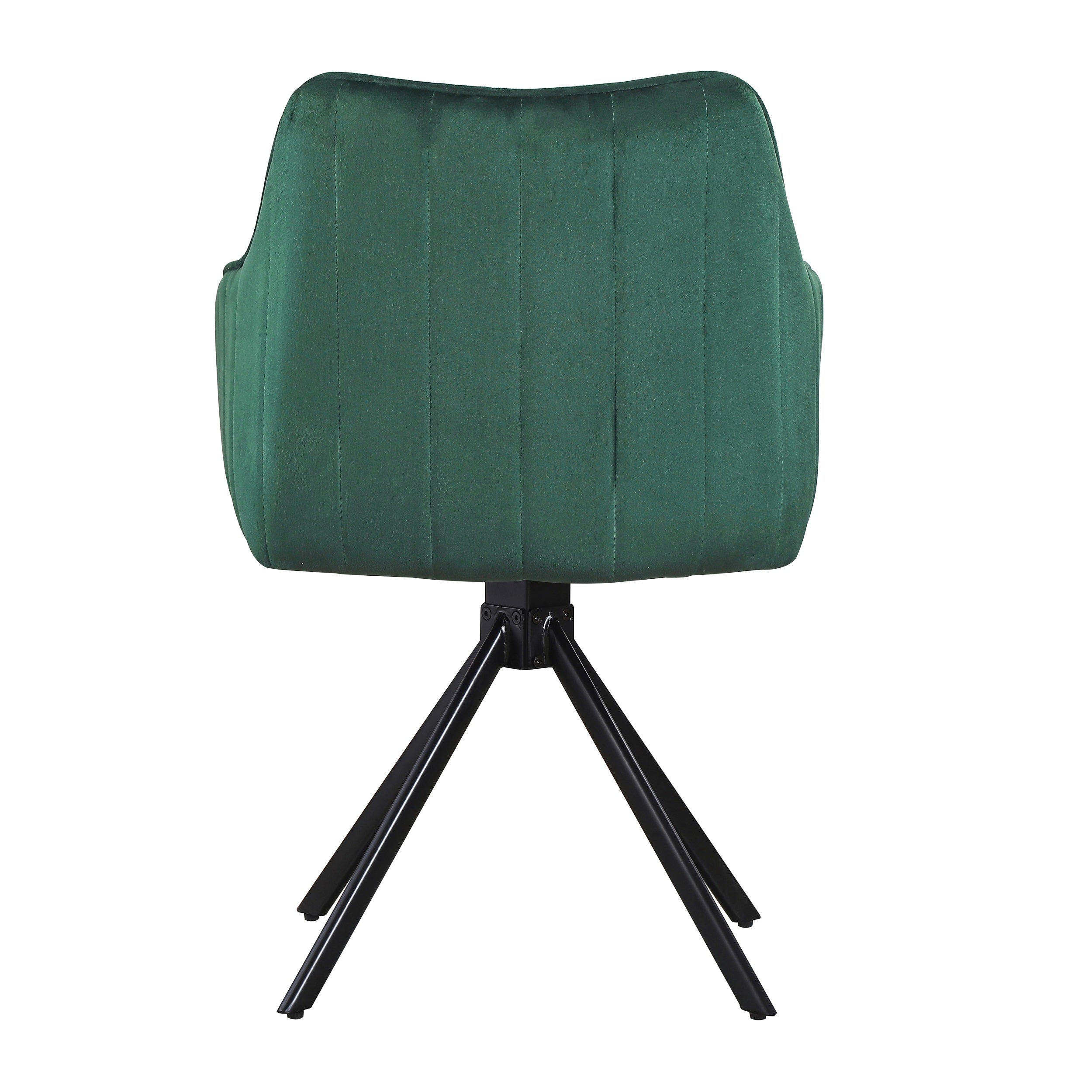 Scaun rotativ tapitat cu stofa si picioare metalice, Alexandro Velvet Verde / Negru, l45xA59xH86 cm (9)