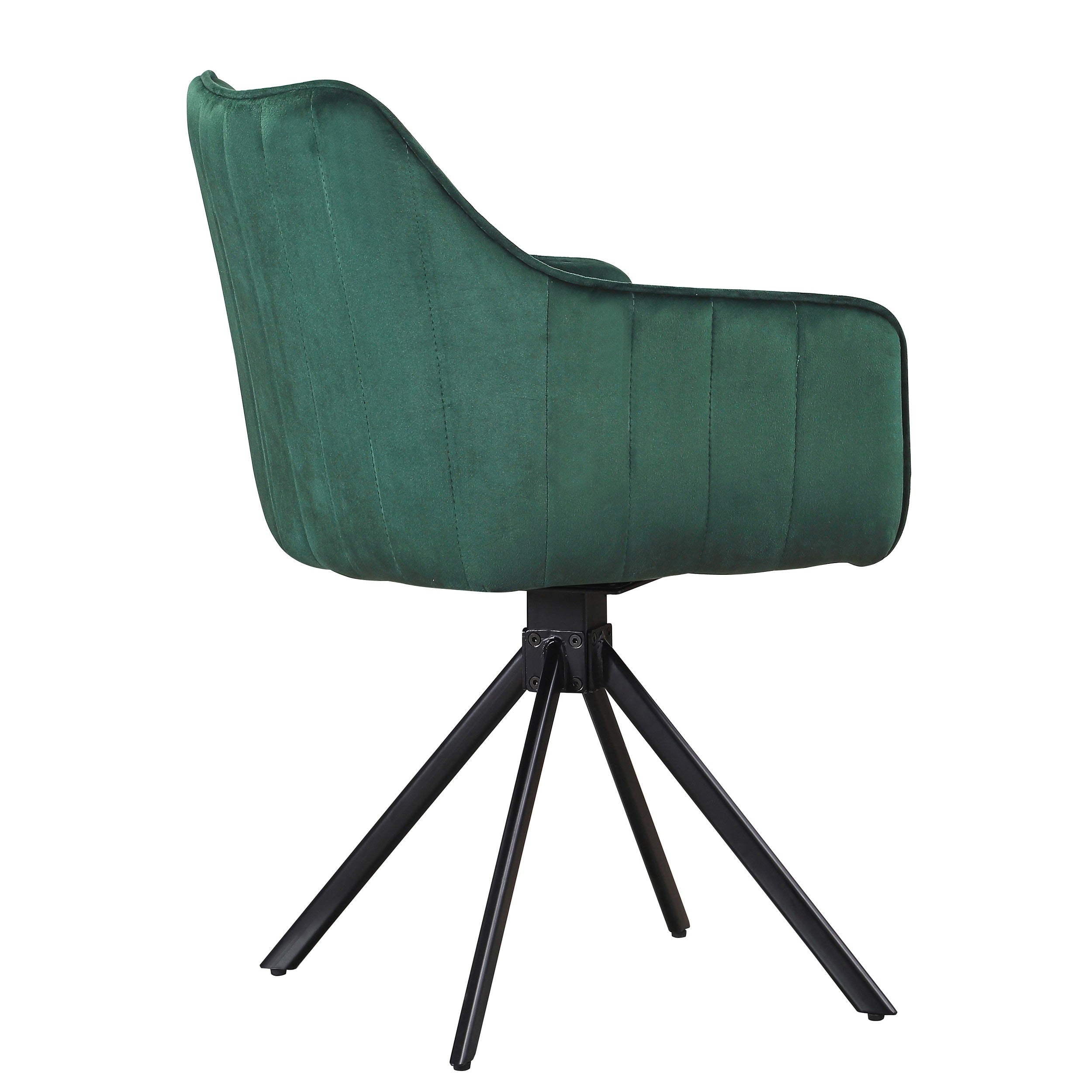 Scaun rotativ tapitat cu stofa si picioare metalice, Alexandro Velvet Verde / Negru, l45xA59xH86 cm (12)