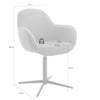 Set 2 scaune rotative tapitate cu stofa si piele ecologica, cu picioare metalice, Melrose Cappuccino / Negru, l64xA64xH88 cm (10)