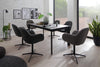 Set 2 scaune rotative tapitate cu stofa si piele ecologica, cu picioare metalice, Melrose Cappuccino / Negru, l64xA64xH88 cm (5)