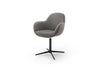 Set 2 scaune rotative tapitate cu stofa si piele ecologica, cu picioare metalice, Melrose Capuccino / Negru, l64xA64xH88 cm (1)