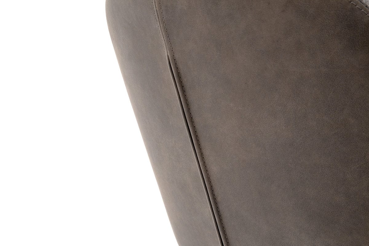 Set 2 scaune rotative tapitate cu stofa si piele ecologica, cu picioare metalice, Melrose Cappuccino / Negru, l64xA64xH88 cm (7)