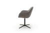 Set 2 scaune rotative tapitate cu stofa si piele ecologica, cu picioare metalice, Melrose Cappuccino / Negru, l64xA64xH88 cm (4)