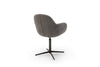 Set 2 scaune rotative tapitate cu stofa si piele ecologica, cu picioare metalice, Melrose Cappuccino / Negru, l64xA64xH88 cm (3)